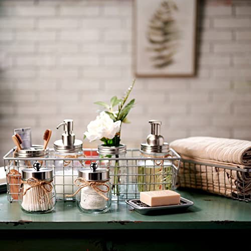 Sheechung Bathroom Accessory Set, 6 Pcs Bathroom Accesories, Farmhouse Decor - Toothbrush Holder, Soap Dispenser, Qtip Holders, Soap Dish thumb #3