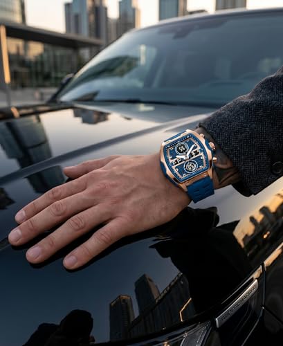 Image of V2A Impact-KUBIX 5410 Analog-Digital Watch for Men | Trendy Tonneau Shape | Bold Fashion Performance Watch with 3 Time Zones, Countdown, 50M Water Resistance, Alarm & Stopwatch