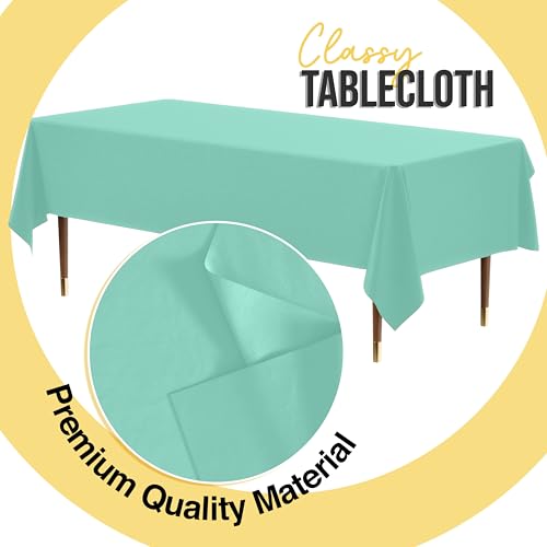 Image of Exquisite Mint Rectangle Tablecloth 54 inchx108 inch - 48 Pack