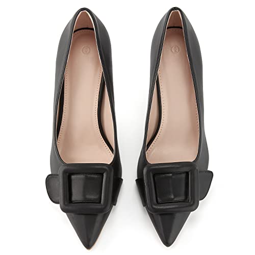 Women's Pointed Toe Pumps Slip On Elegant Wedding Pumps Comfortable Stiletto Heels With Square Buckle #TOP3
