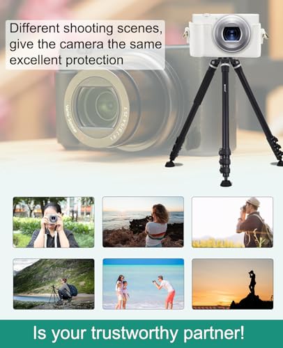 Funda para cámara Sony ZV-1F PULUZ de cuero blanco miniatura 7