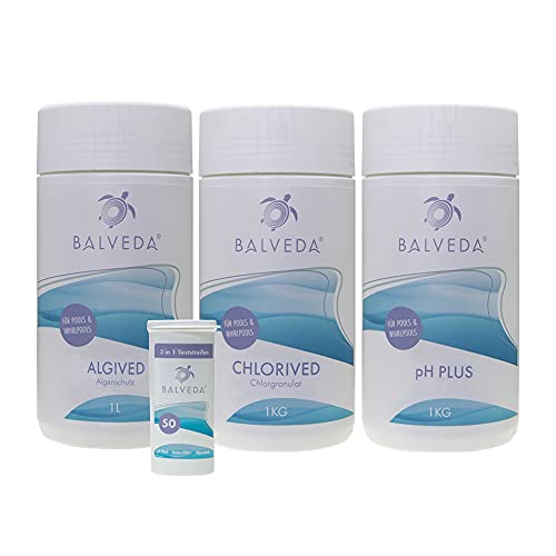 POWERHAUS24 BALVEDA 4 in 1 Wasserpflege-Set für Pool & Whirlpool