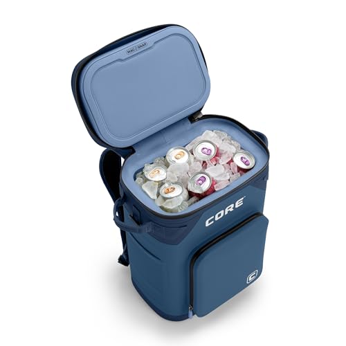 Image of CORE Magnetic Leak Proof Soft Cooler with Waterproof Zipper | Insulated Bag Portable Ice Chest Box | Best Soft Cooler for Food & Beverages for Tailgating, Car Camping, Travel, and Family Beach Picnics