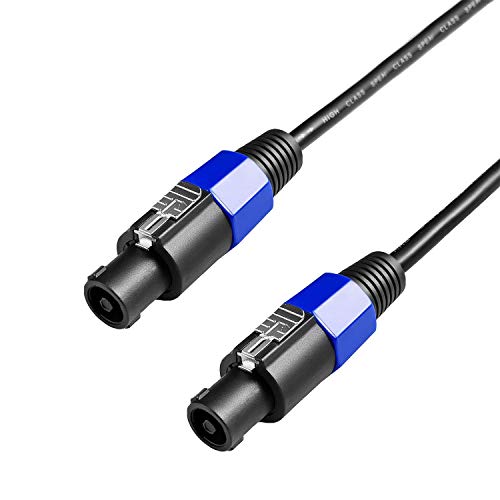 2pcs 3 feet professional speakon to speakon cables wire speaker audio amplifier cord 7mm with twist lock