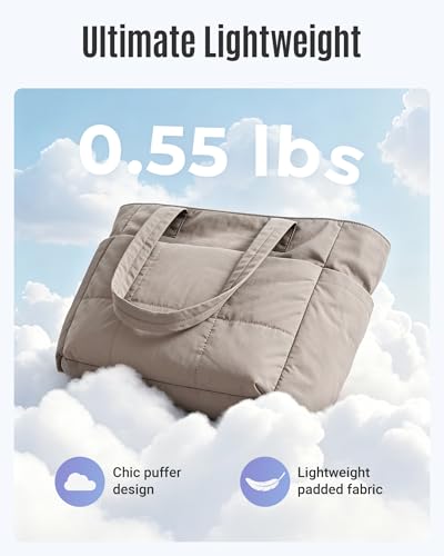LIGHT FLIGHT Tote Bag for Women, 2-Piece Puffy Tote Bag Set with Compartments, Lightweight Quilted Large Shoulder Bag Handbags for Travel, Gym, Work β image 8