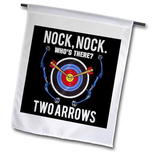 3dRose 18 x 27 inch Garden Flag - Nock Nock Who is There Two Arrows Archery Sport Archery