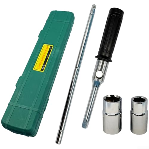 Llave cruzada para neumáticos hecha de acero al cromo vanadio con palanca extendida y mecanismo de resorte de bola antideslizante para un bloqueo seguro para ruedas de coche (A)