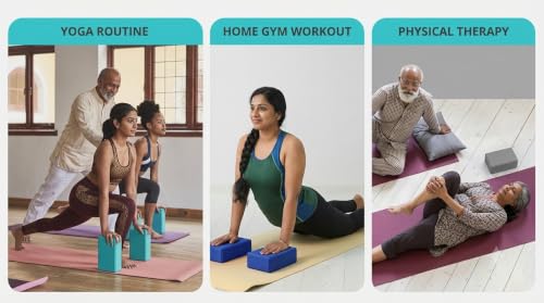 Image of YOGA BLOCK Set Of 2, Yoga Brick, Gym Accessories (Muiti Colour)