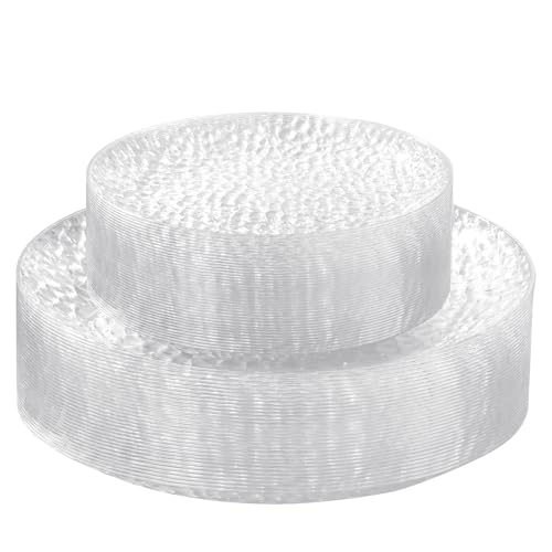 Rubtlamp 60Pcs Christmas Plastic Plates, Christmas Clear Disposable Plates, Hammered Heavy Duty Plastic Platos, Fancy Disposable Platos Include 30 Clear Dinner Plate, 30 Salad Plate For Bridal Rubtlamp 60Pcs Christmas Plastic Plates, Christmas Clear Disposable Plates, Hammered Heavy Duty Plastic Platos, Fancy Disposable Platos Include 30 Clear Dinner Plate, 30 Salad Plate For Bridal