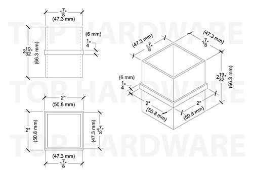 Stainless Steel 316 2-Way Structural Fitting Handrail Connector 180 Degree Flush Joiner For 2" Od Square Tubing #TOP4