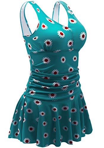 AONTUS One Piece Swim Dresses Mastectomy Swimsuits Plus Size Extra Large Women Bathing Suits