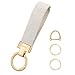 Fishent Stretchy Car Keychain, Nylon Braided Cool Key Chain for Women Men, Universal Key Fob Holder with 3 Keyrings, Anti-Lost D-Ring, Car Accessories, Starlight