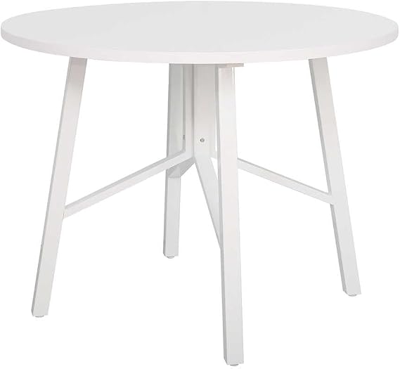 Round Yuvarlak Yemek Masası - Beyaz 110x110x76 cm