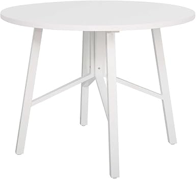 Round Yuvarlak Yemek Masası - Beyaz 110x110x76 cm