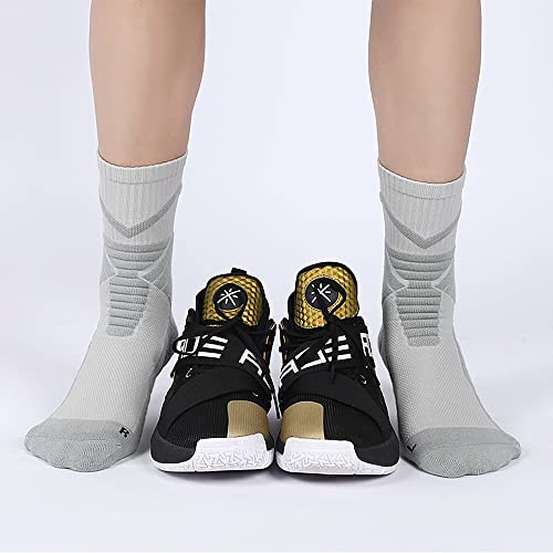 Teendi Cushioned Athletic Sports Crew Socks Cotton Athletic Running Socks Multi Color Basketball Socks Black (Black, White, Grey, Sky Blue 4 Pairs) #TOP6