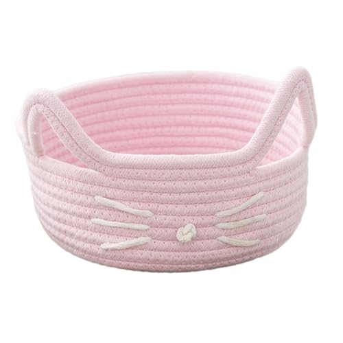 Panier en corde de coton rose pour trier les petits objets et désencombrer - 2