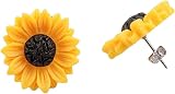 15MM Sunflower Resin Studs Charms Earrings Jewelry Gifts for Women Girls Ladies