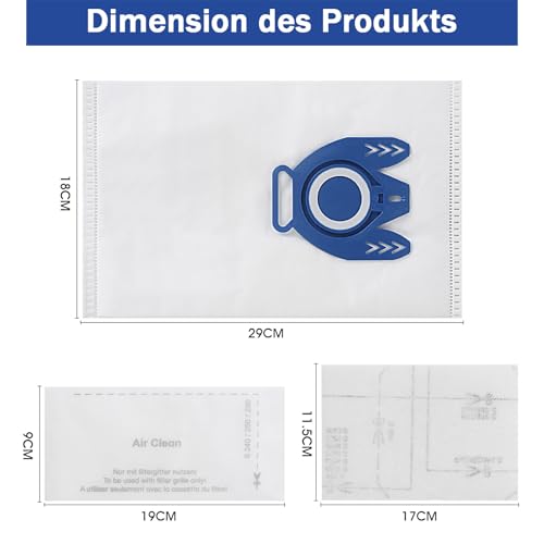 15 Staubsaugerbeutel für Miele Complete C3 C2 Classic C1 S8340 mit 2 Filter, 3D Efficiency GN Beutel für Miele S2 S5 S8 Ersatz 9917730 12421130