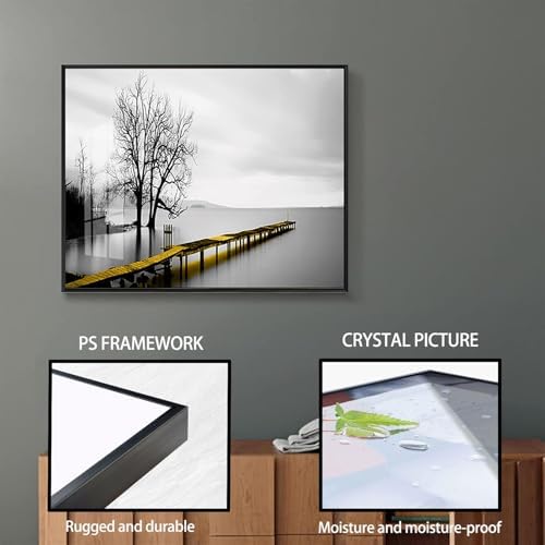 Indoor Electric Meter Cover with Hydraulic Flip Frame | Decorative Picture Frame Electric Box, Hydraulic Rod Supports | for Restaurant/Living Room/Bedroom, Modern Home Decor