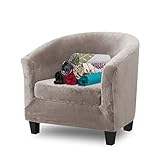 FIGOOO 2 Piece Club Chair Slipcover Stretch Tub Chair Covers Spandex Club Armchair Covers with Cushi