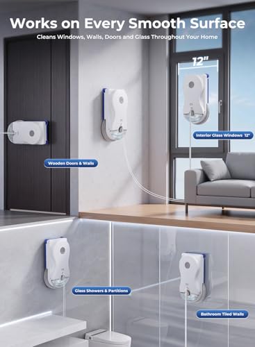 Image of HUTT Window Cleaning Robot, 6500Pa Strong Suction Robot Window Cleaner with World-First Round-Square Dual-Stage Cleaning, Ultrasonic Dual Spray, Edge Cleaning & Corner Coverag