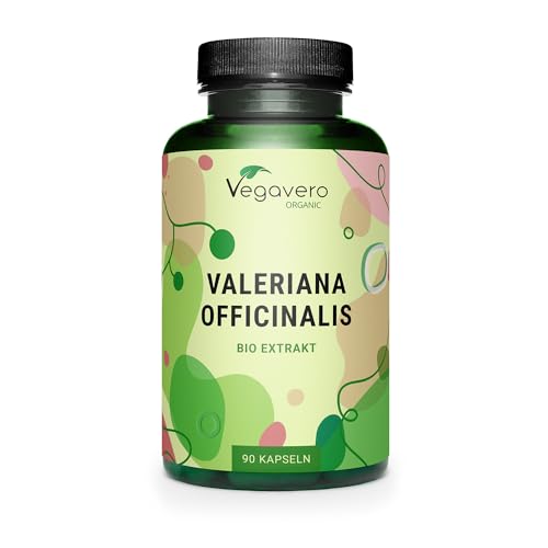 Valeriana BIO 2000 mg Vegavero® | Extracto Valeriana Officinalis | SIN ADDITIVOS | Favorece Relajación y Sueño | Contra Estrés y Mal Humor | 90 Cápsulas