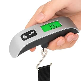 Digital Luggage Scale – 110lb/50kg Capacity, LCD Display, Portable Hanging Travel Scale with Rubber Grip, Precision Sensor, Battery Included
