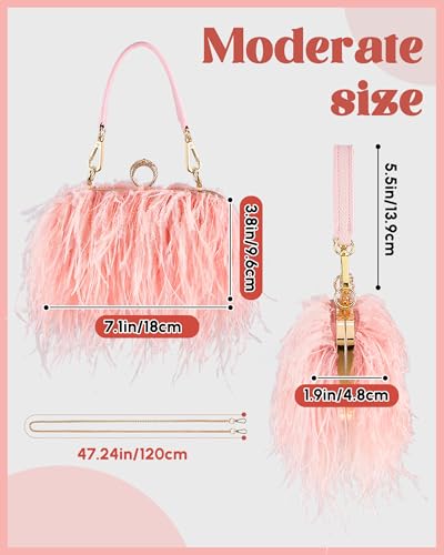 Bolso de mano con plumas para mujer Tessco miniatura 2