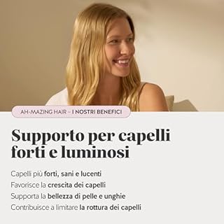 Biotina Gummies Ah-mazing Hair – Integratori per Capelli – Formula Potenziata – 10.000 µg di Biotina, Zinco, Vitamina B6, C, E e Iodio – 30 pezzi (1 Mese), Vegane, Senza Zucchero, Bears with Benefits