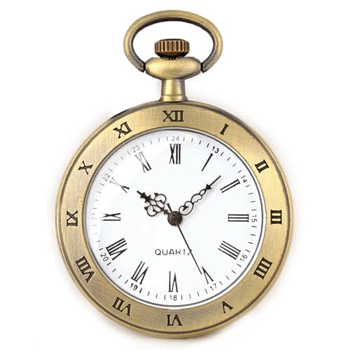 Fogitbok Vintage Pocket Watches for Men with Chains, Analog Pocketwatch for Women Roman No. Gifts for Dad/Grandpa Gifts for Him for Birthday