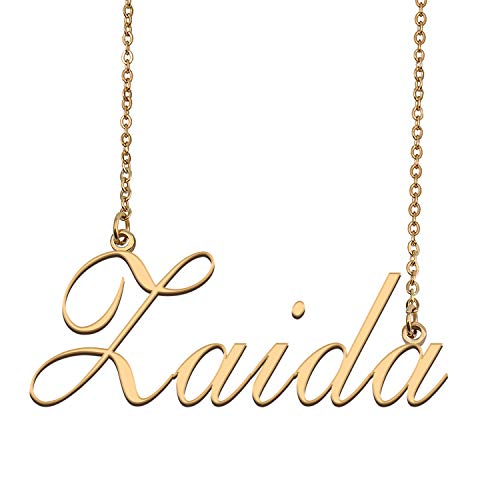 HUAN XUN Custom Personalized Name Necklace in Golden Silver for Women Zaida