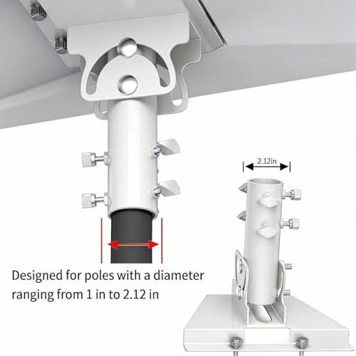 Image of Starlink Gen 3 Mount for Starlink Standard 4 /4X /V3,fits 1.1-2.1in Masts. | Starlink gen 3 Pipe Adapter can be Adjusted from 90-180,White