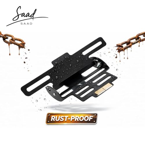 Image of SAAD Magnetic Foldable Tail Tidy | Universal Number Plate Holder | For R15 V2, V3, V4, MT15, etc| Heavy Metal | Adjustable Fender | Black Finish | Easy Install | Bike Accessories | NOT for DUKE Models