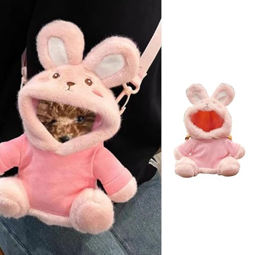 Tiny Puppy Carrier Chest Sling - Extra Small Body Carrier for Up to 3lbs Puppies Kittens, Cute Pack Pouch for Mini Yorkies Teacup Hands-Free Portable Pet Harness for Girls Boys (Large Pink)
