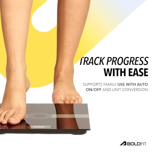 Image of Boldfit Weight Machine for Home Digital Weighing Machine for Human Body with LCD Display Max Weight Capacity 180Kgs (Batteries Not Included) - Bathroom Scale for Home