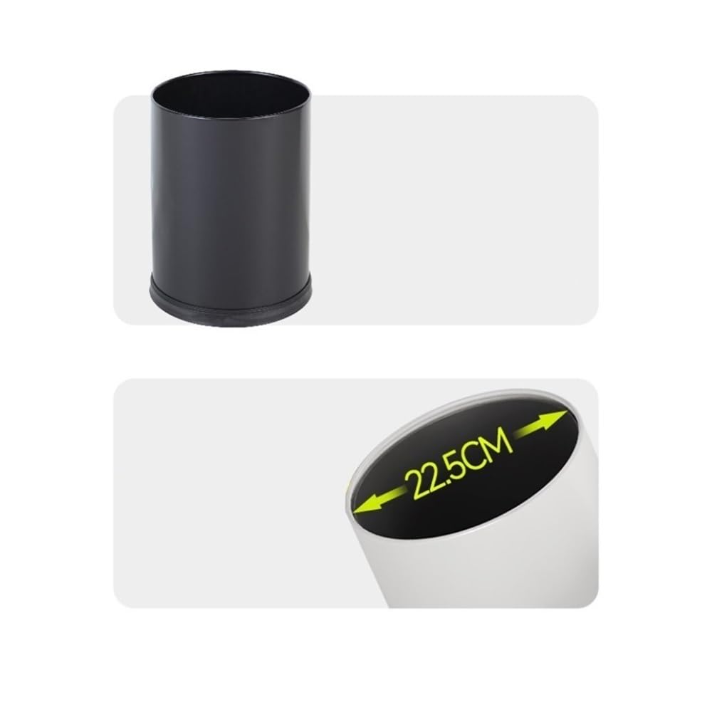 Waste Paper Basket okrągły metalowy kosz na odpady, 10 l, z otwartym górnym blatem, z wyjmowanym pojemnikiem wewnętrznym, kompaktowy kosz na śmieci (niebieski)