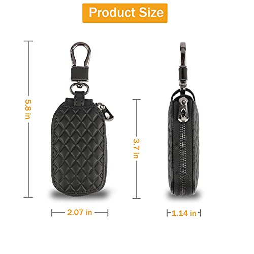 Amiss Universal Key Fob Cover Case, Car Key Case, Key Fob Protector, Genuine Leather Car Smart Key Chain Keychain Holder… - Image 4