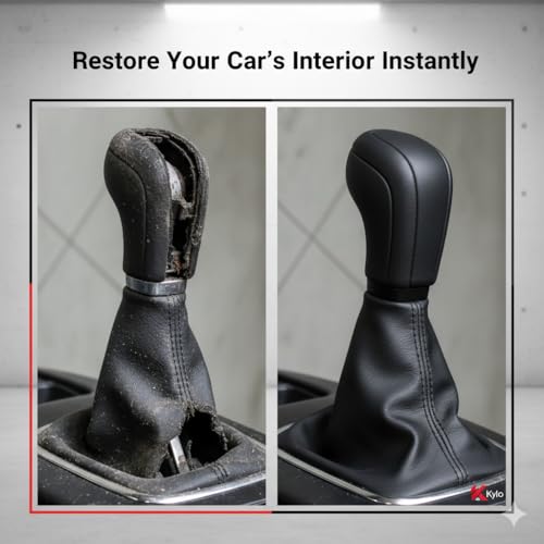 Image of KYLO Leather Gear Shift Cover - Anti-Slip, Durable, Washable Gear Knob Protector for Manual Cars Suitable for (GL Cover ACE)