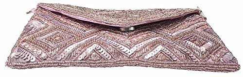 Image of DUCHESS Women's Hand Embroidered Envelope Clutch -Bridal Ethnic Traditional Casual Purse /Clutch /Handbag (23 L x 2.5 W x 13H cm)