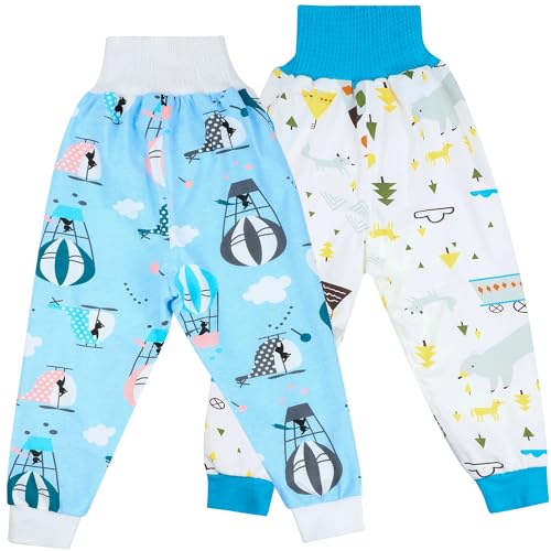 Baby Windelhosen, Hohe Taille Baby Töpfchen Trainingshose Baby Windelrock Baumwolle Sleepy Windelhose für Kinder für das Töpfchentraining, 2 Stück, L