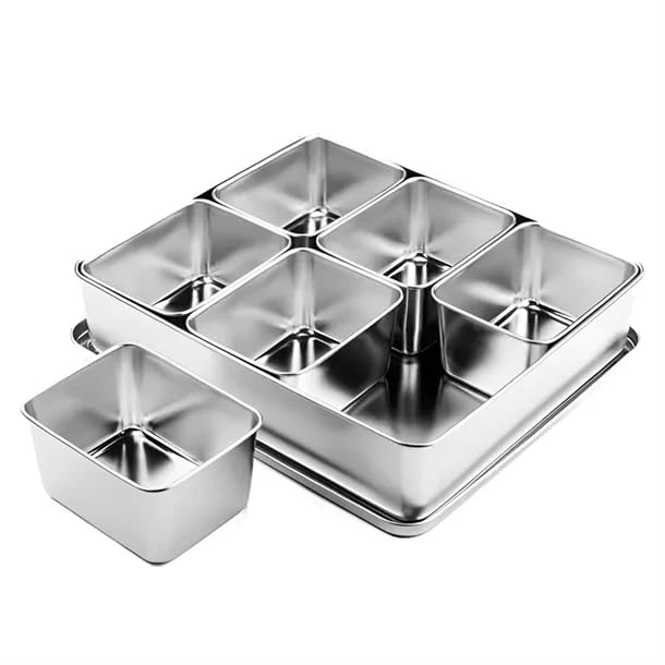 Boîte à condiments japonaise Yakumi en acier inoxydable avec 6 grands compartiments - 2