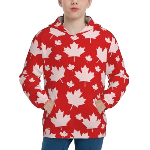 Maple Leaves Kid Hoodies Boys Sweatshirts Girls Pullover with Pocket