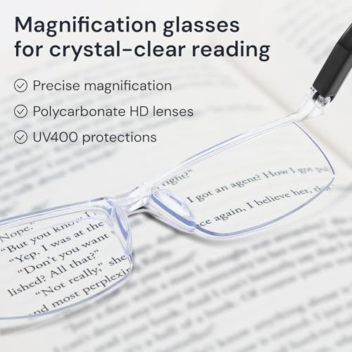 Image of Gaoye +1.5 Executive Style Reading Glasses Men - Durable Readers with Blue Light Filtering - Comfortable Fit with TR90 Frames
