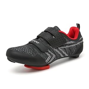 Cycling Shoes for Men Women Indoor Spin Cycle Road Bike Shoes with Delta Cleats Pre-Installed Black