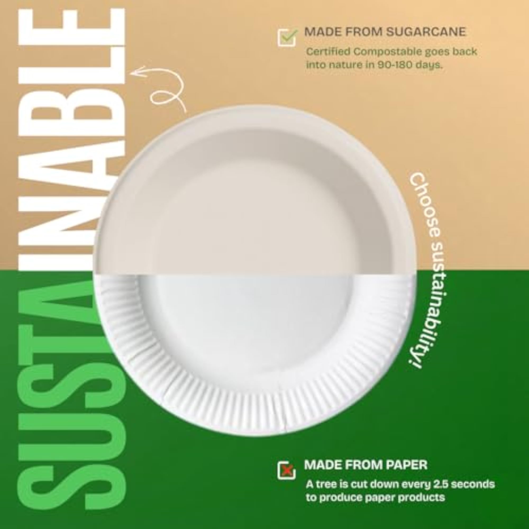 500ML Oval Pack of 100 Bagasse Disposable Serving Bowl