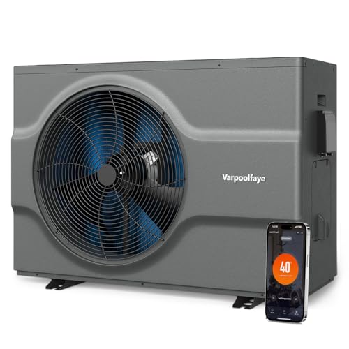Varpoolfaye 10KW Elektrische Pool Wärmepumpe Für Aufstellpool Poolheizung Wärmepumpe Schwimmbad Bis 41.000 l 41 m WiFi Steuerung 220v 240v 50Hz