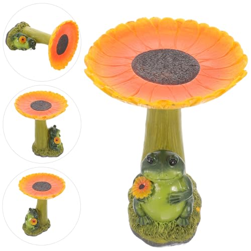 Bain d'oiseaux résistant en résine et station d'eau décorative contre les intempéries - 6