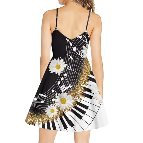 Image of Cozeyat Women Girls Summer Sleeveless Dress Casual Swing Beach Cover Up Knee Length Dresses,Large Size XS-4XL