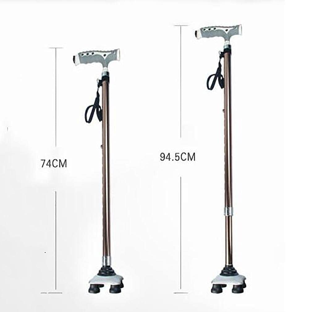 Bastón plegable con soporte de luz LED por sí solo, ajustable, sólido, cómodo, agarre de mano, recomendado para mujeres y hombres, estrella de luz