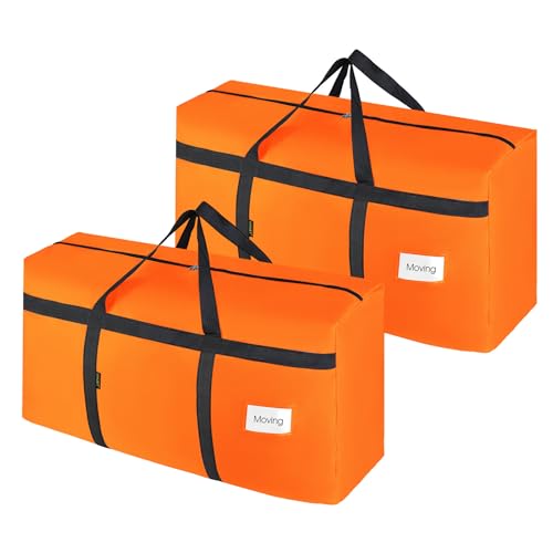 Duffle Bag for Travel, 24Gallons Bag Foldable Travel Duffel Bag Tote Carry on Luggage Duffle Overnight for Women and Men, Large Collapsible Waterproof Suitcase with Zippers and Handles, Orange